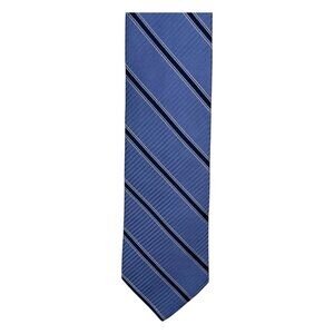 DKNY 100% Silk Tie Blue Diagonal Stripe